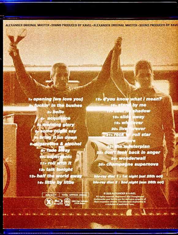 Oasis オアシス/Tokyo,Japan 2025 2Days Complete Blu-Ray Version