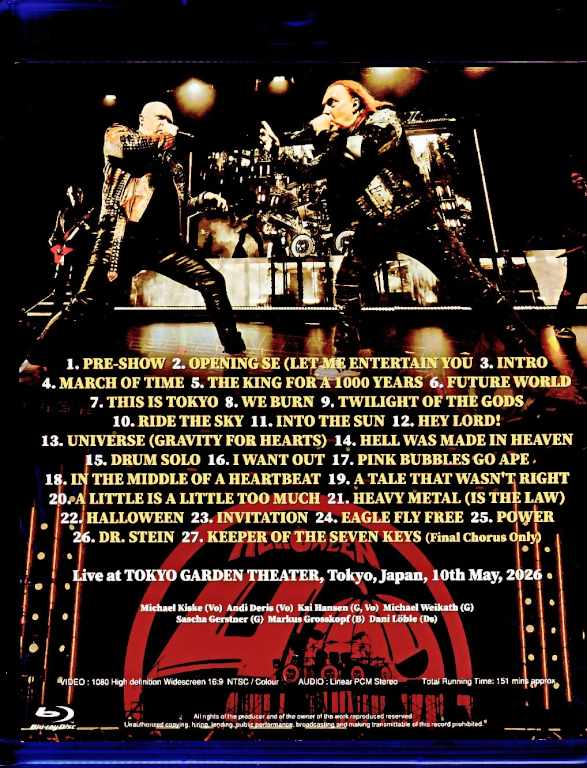 Helloween ハロウィン/Tokyo,Japan 05.10.2026 Complete Multi-Cam