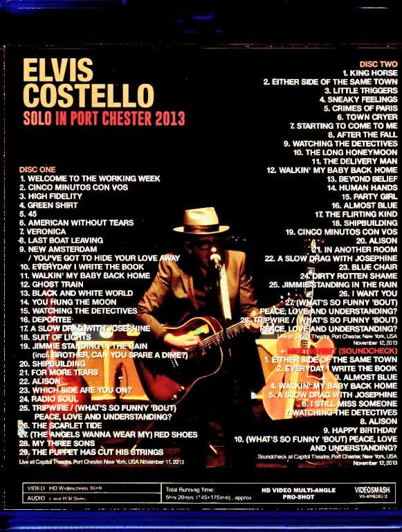 Elvis Costello エルヴィス・コステロ/NY,USA 2013 2Days Complete