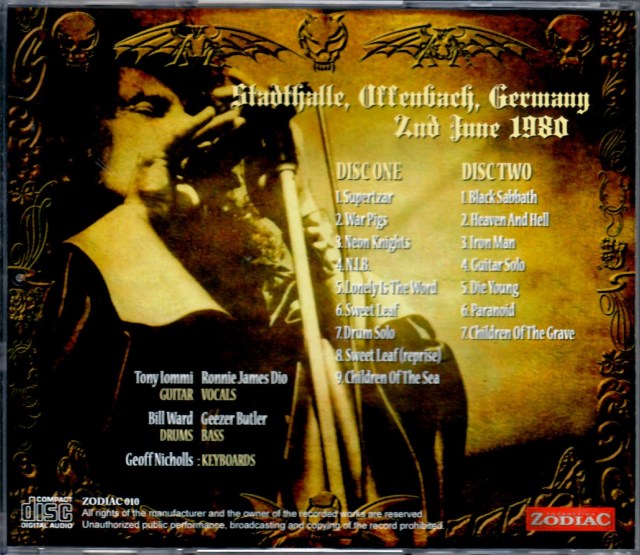 Black Sabbath ブラック・サバス/Germany 1980