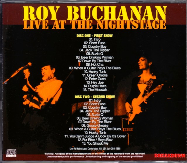 Roy Buchanan ロイ・ブキャナン/MA,USA 1988
