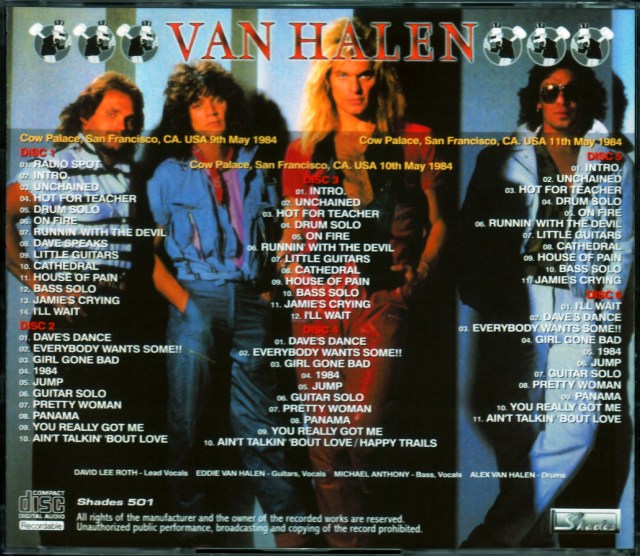 Van Halen ヴァン・ヘイレン/CA,USA 1984 2Days Complete Van Halen ヴァン・ヘイレン/CA,USA 1984 2Days Complete