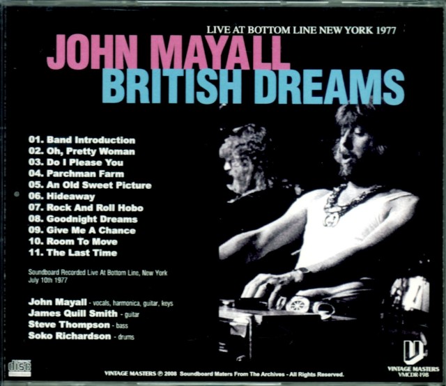 John Mayall ジョン・メイオール/Ny,USA 1977