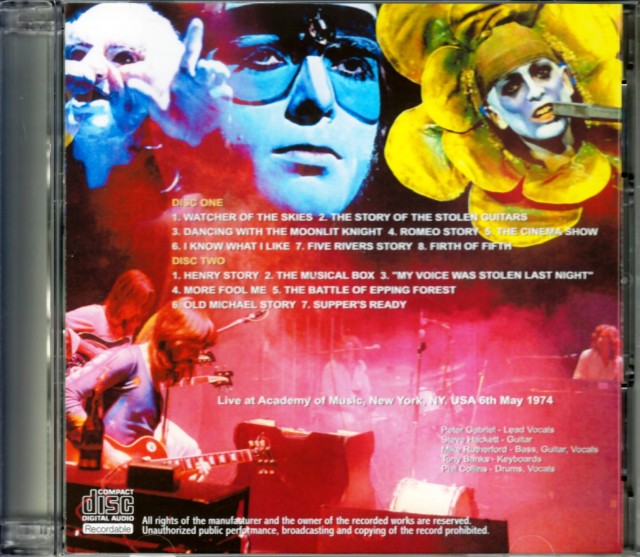 Genesis ジェネシス/Ny,USA 5.6.1974