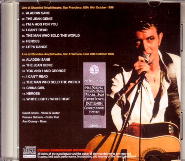 David Bowie デヴィッド・ボウイ/Ca,USA 1996 2Days