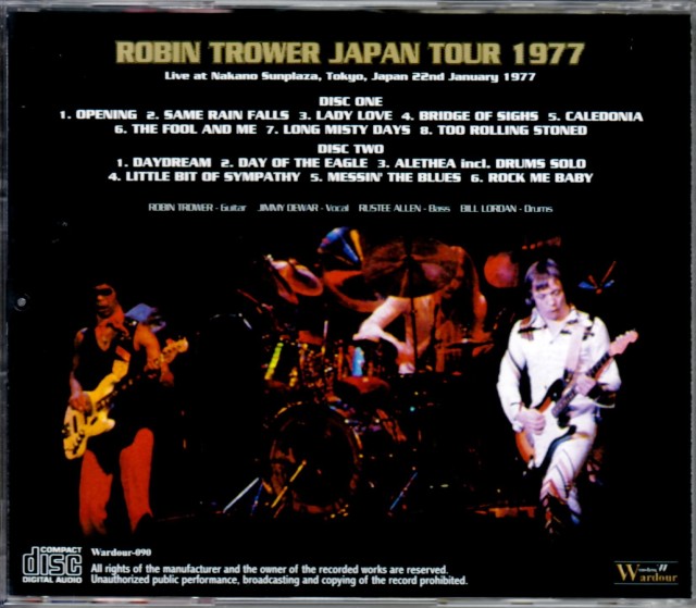 Robin Trower ロビン・トロワー/Tokyo,Japan 1.22.1977