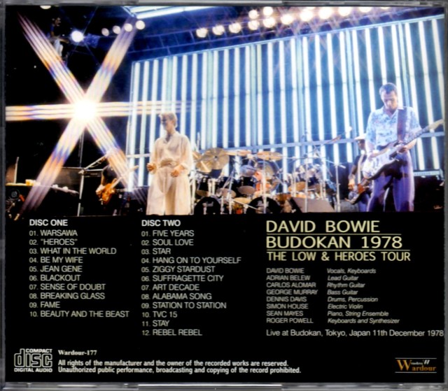 David Bowie デヴィッド・ボウイ/Tokyo,Japan 12.11.1978