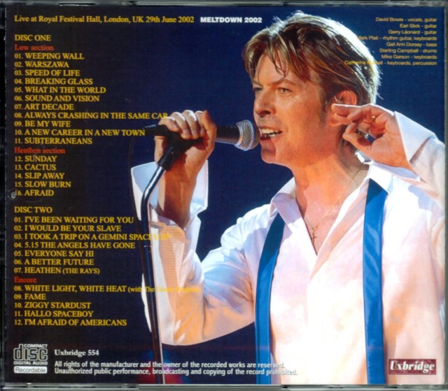 David Bowie デヴィッド・ボウイ/London,UK 2002