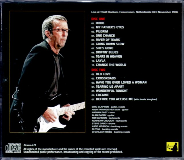 Eric Clapton エリック・クラプトン/Netherlands 1998