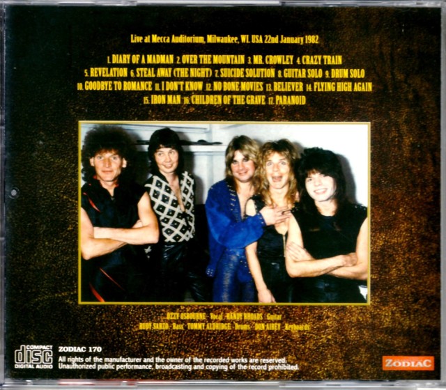 Ozzy Osbourne オジー・オズボーン/Wi,USA 1982