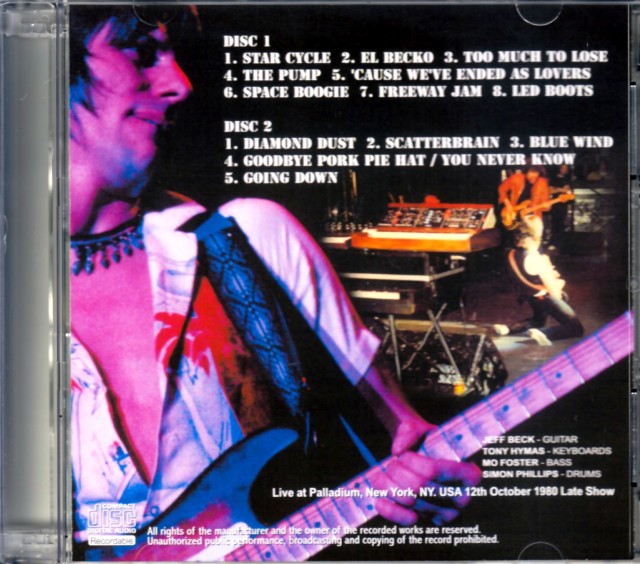 Jeff Beck ジェフ・ベック/New York,USA 1980