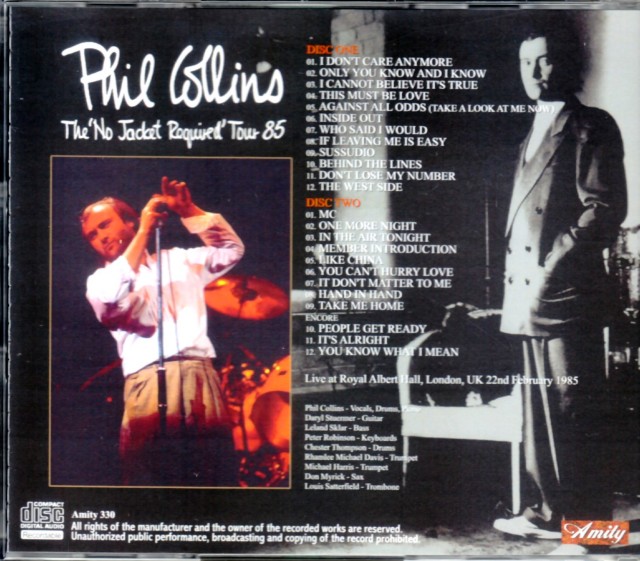 Phil Collins 限定版レコード Phil Collins フィル・コリンズ/London,UK 1985