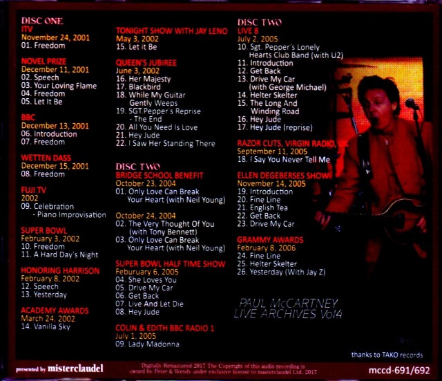 Paul McCartney ポール・マッカートニー/Live Archives 2001-2006
