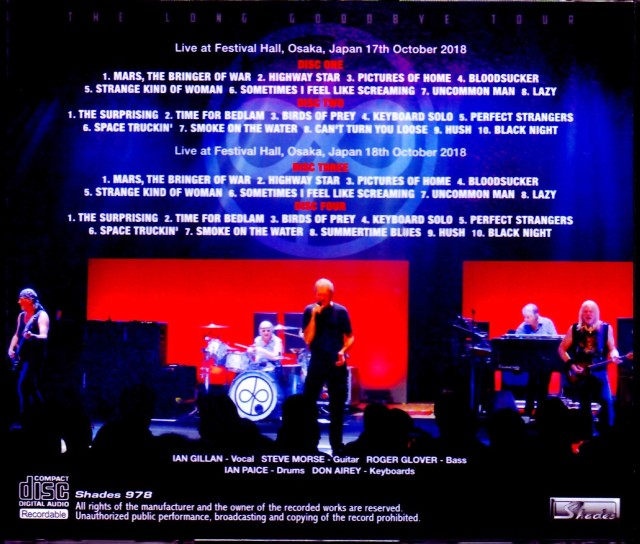 Deep Purple ディープ・パープル/Osaka,Japan 2018 2 Days Complete