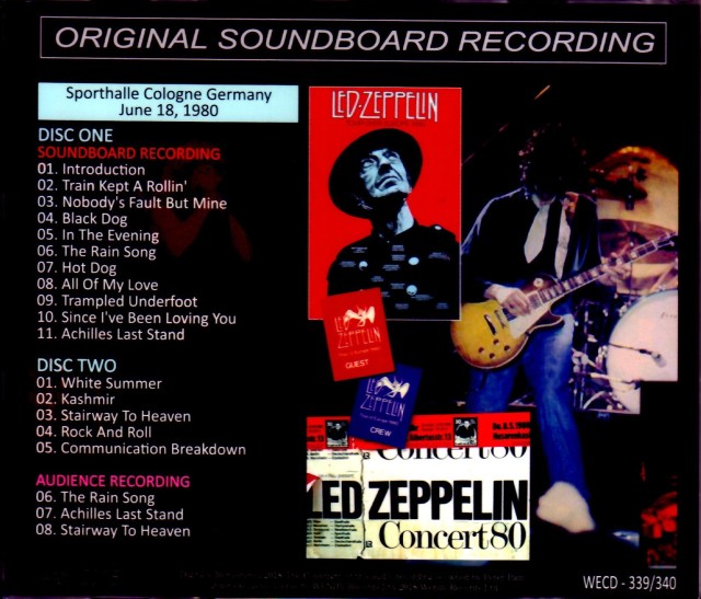 Led Zeppelin レッド・ツェッペリン/Germany 6.18.1980 2 Source Ver.