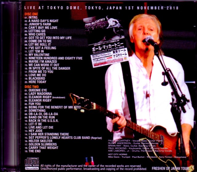 Paul McCartney ポール・マッカートニー/Tokyo,Japan 11.1.2018