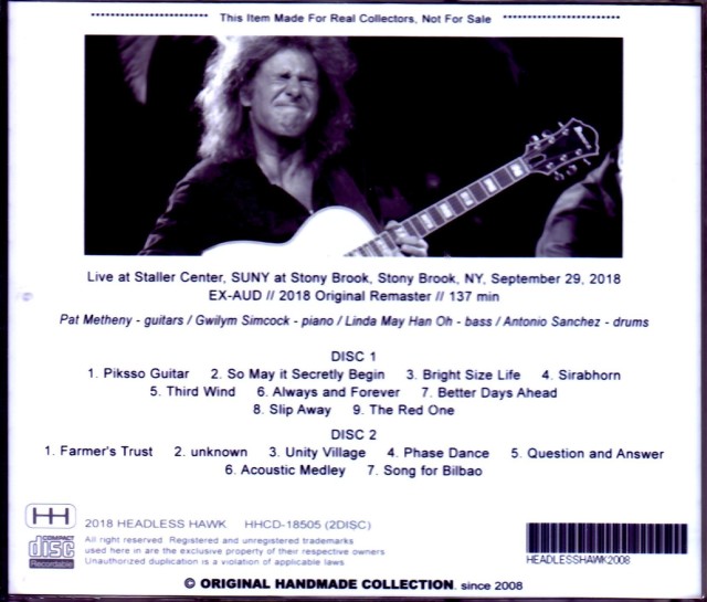 Pat Metheny Quartet パット・メセニー/NY,USA 2018