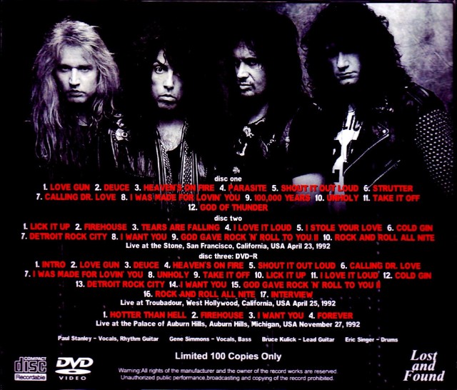 d*g様 【2冊Set】今から48年前の、KISS の特大サイズの来日特集号2冊 Kiss キッス/CA,USA 1992 2 Days Complete & more