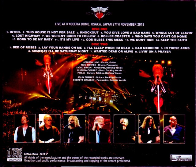 BON JOVI 大阪公演2018 VIPグッズ ボン ジョヴィ BON JOVI ボン・ジョヴィ 2018 JAPANツアー VIP グッズ - メルカリ