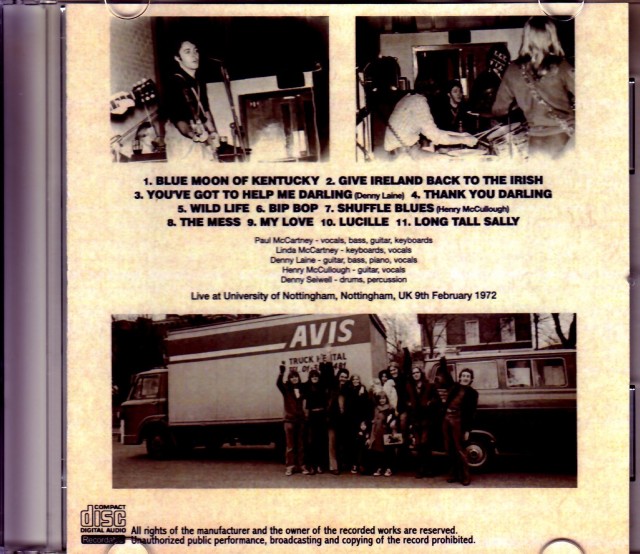 Paul McCartney,Wings ポール・マッカートニー ウイングス/UK 1972 Raw