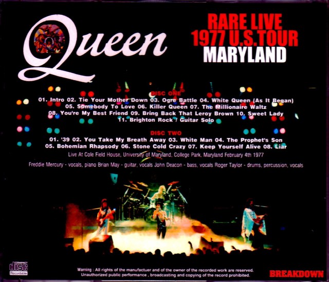 Queen クィーン/MD,USA 1977