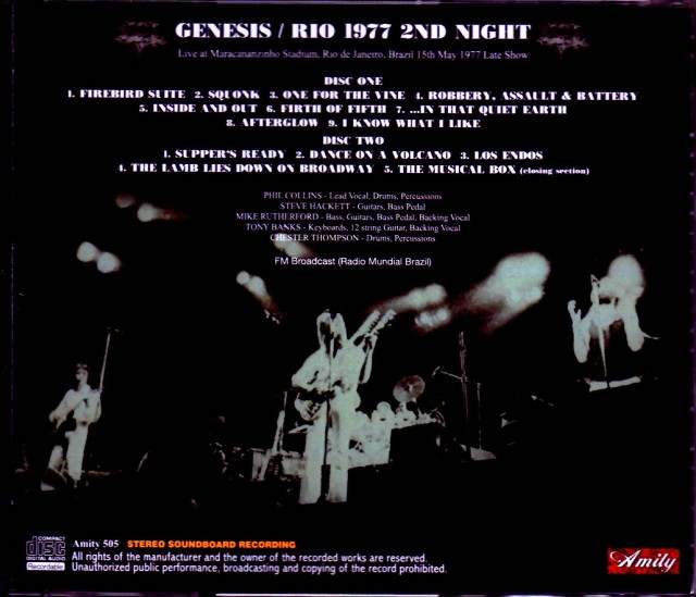 Genesis ジェネシス/Brazil 5.15.1977