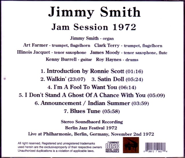 Jimmy Smith ジミー・スミス/Germany 1972