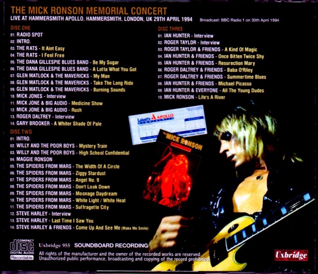 Various Artists Mick Ronson ミック・ロンソン/London,UK 1994