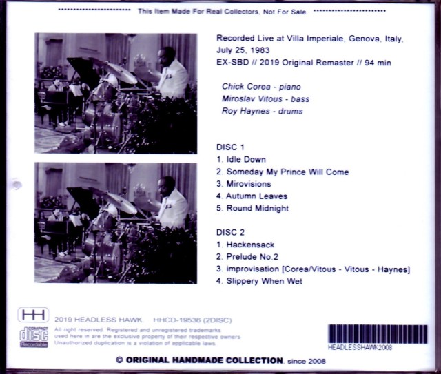 Chick Corea,Miroslav Vitous,Roy Haynes チック・コリア/Italy 1983
