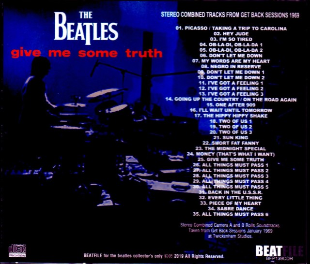 Beatles ビートルズ/Get Back Sessions Stereo Combined Tracks 1969