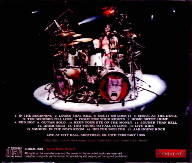Motley Crue モトリー・クルー/UK 1986 Upgrade