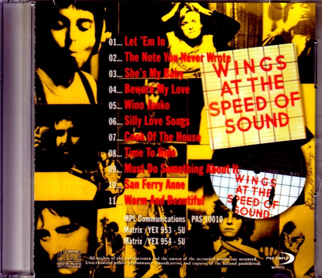 Paul McCartney ポール・マッカートニー/Wings at the Speed of Sound