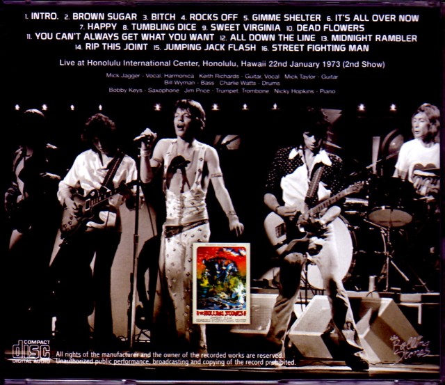 Rolling Stones ローリング・ストーンズ/Hawaii,USA 1.22.1973 2nd