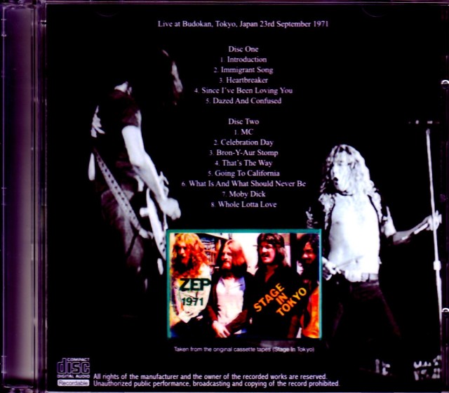 Led Zeppelin レッド・ツェッペリン/Tokyo,Japan 9.23.1971 Only