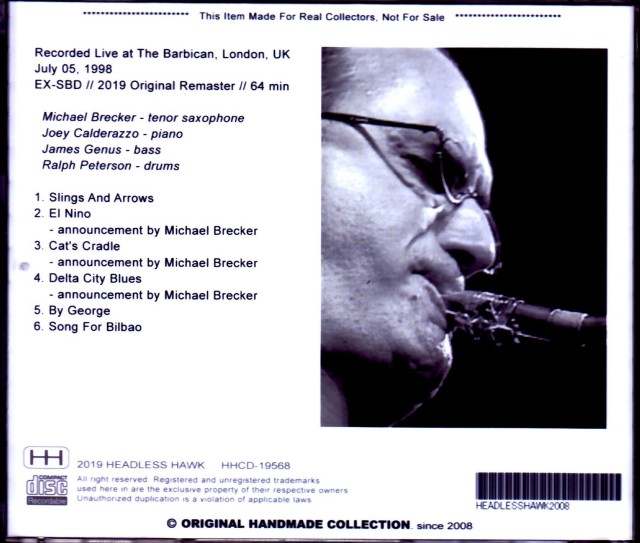 Michael Brecker Quartet マイケル・ブレッカー/London,UK 1998