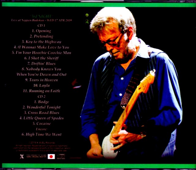 Eric Clapton エリック・クラプトン/Tokyo,Japan 4.17.2019 MK4 Master Ver 