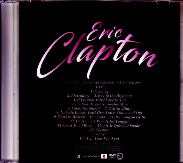 Eric Clapton エリック・クラプトン/Tokyo,Japan 4.17.2019 MK4 Master Ver