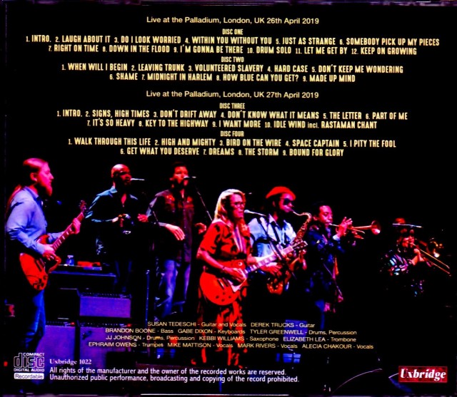 Tedeschi Trucks Band テデスキ・トラックス・バンド/London,UK 2019 2 Days Complete