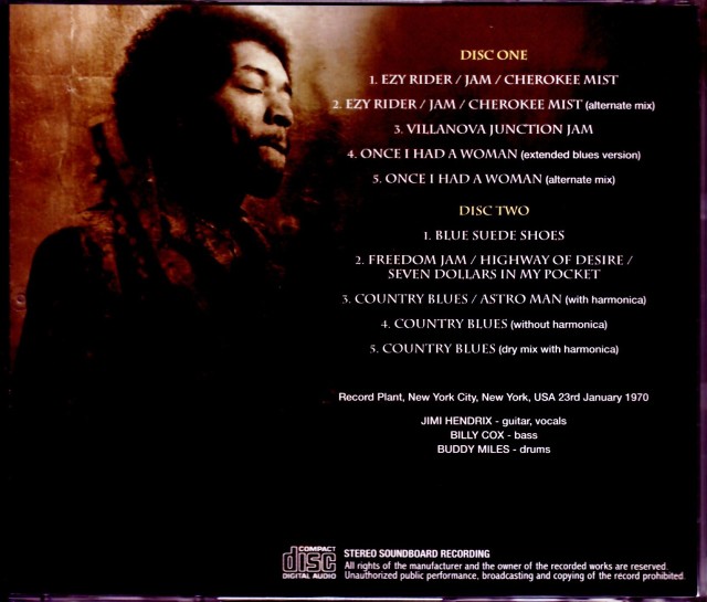 Jimi Hendrix ジミ・ヘンドリックス/NY,USA 1970 Upgrade