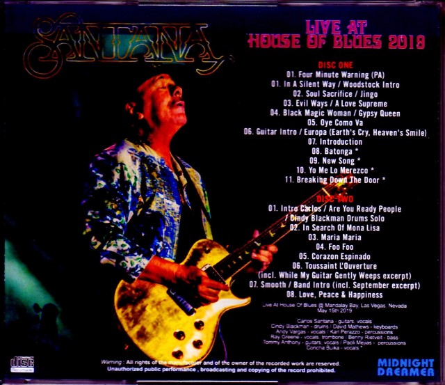 SANTANA サンタナ LIVE ライヴ シーズ・ノット・ゼア 他 SANTANA サンタナ LIVE ライヴ シーズ・ノット・ゼア 他 - メルカリ