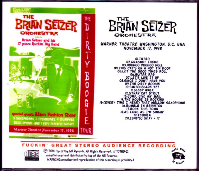 THE BRIAN SETZER ORCHESTRA レコード The Brian Setzer Orchestra - Songs from Lonely Avenue