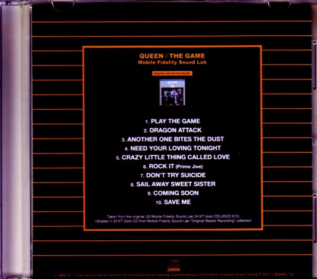 Queen クィーン/The Game Original US Mobile Fidelity Sound