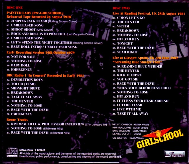 Girlschool ガールスクール/Live & Studio 1978-1982