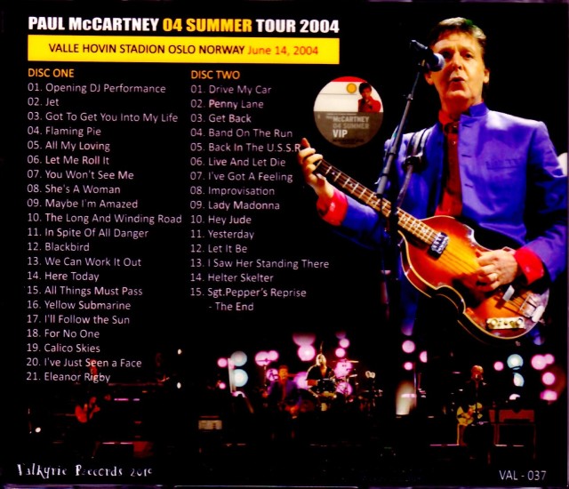 Paul McCartney ポール・マッカートニー/Norway 2004