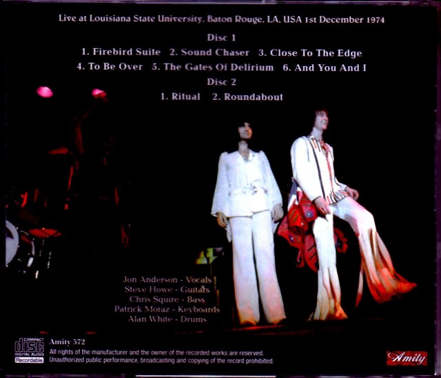 Yes イエス/LA,USA 1974