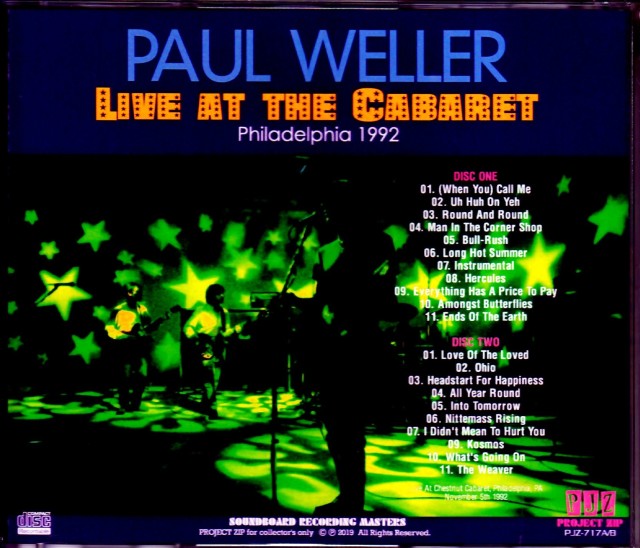 Paul Weller ポール・ウェラー/PA,USA 1992