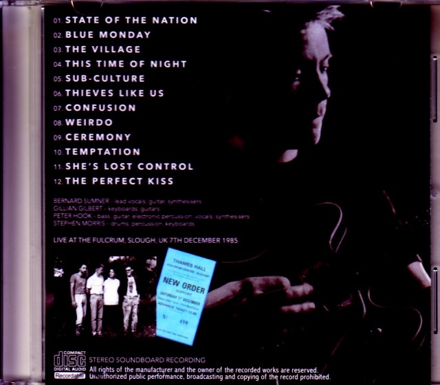 New Order ニュー・オーダー/UK 1985