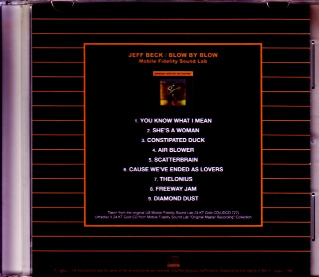 Jeff Beck ジェフ・ベック/Blow by Blow Original US Mobile Fidelity