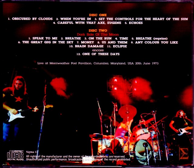 Pink Floyd ピンク・フロイド/MD,USA 1973