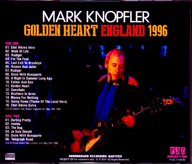 MARK KNOPFLER マーク・ノップラー LIVE ライヴ フランス Mark Knopfler マーク・ノップラー/England,UK 1996 2 Days